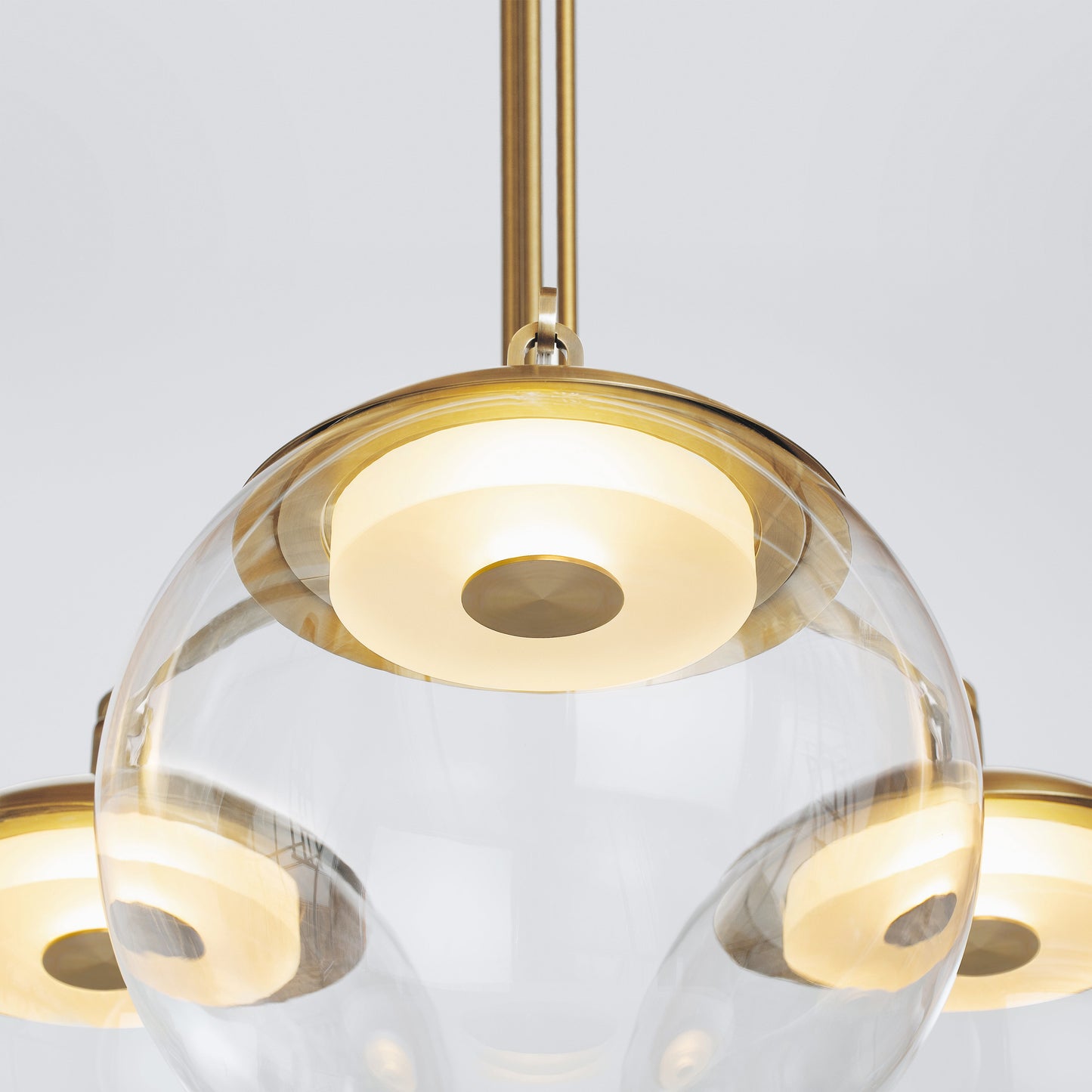 Lure 16 Chandelier in Brass Clear Glass Chandeliers