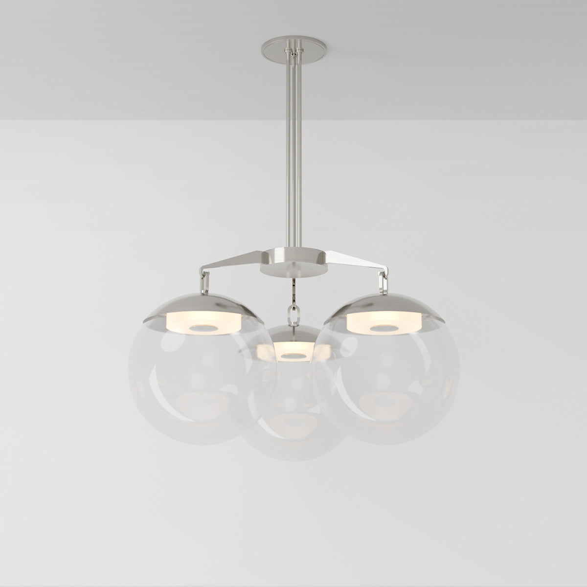 Lure 16 Chandelier in Brushed Nickel Clear Glass Chandeliers