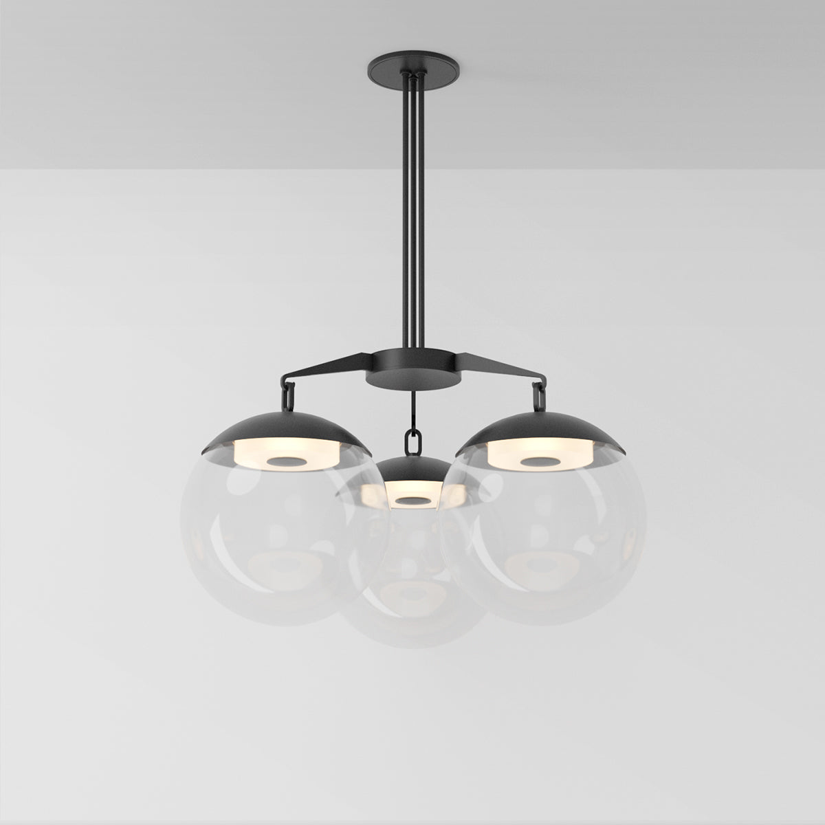 Lure 16 Chandelier in Matte Black Clear Glass Chandeliers