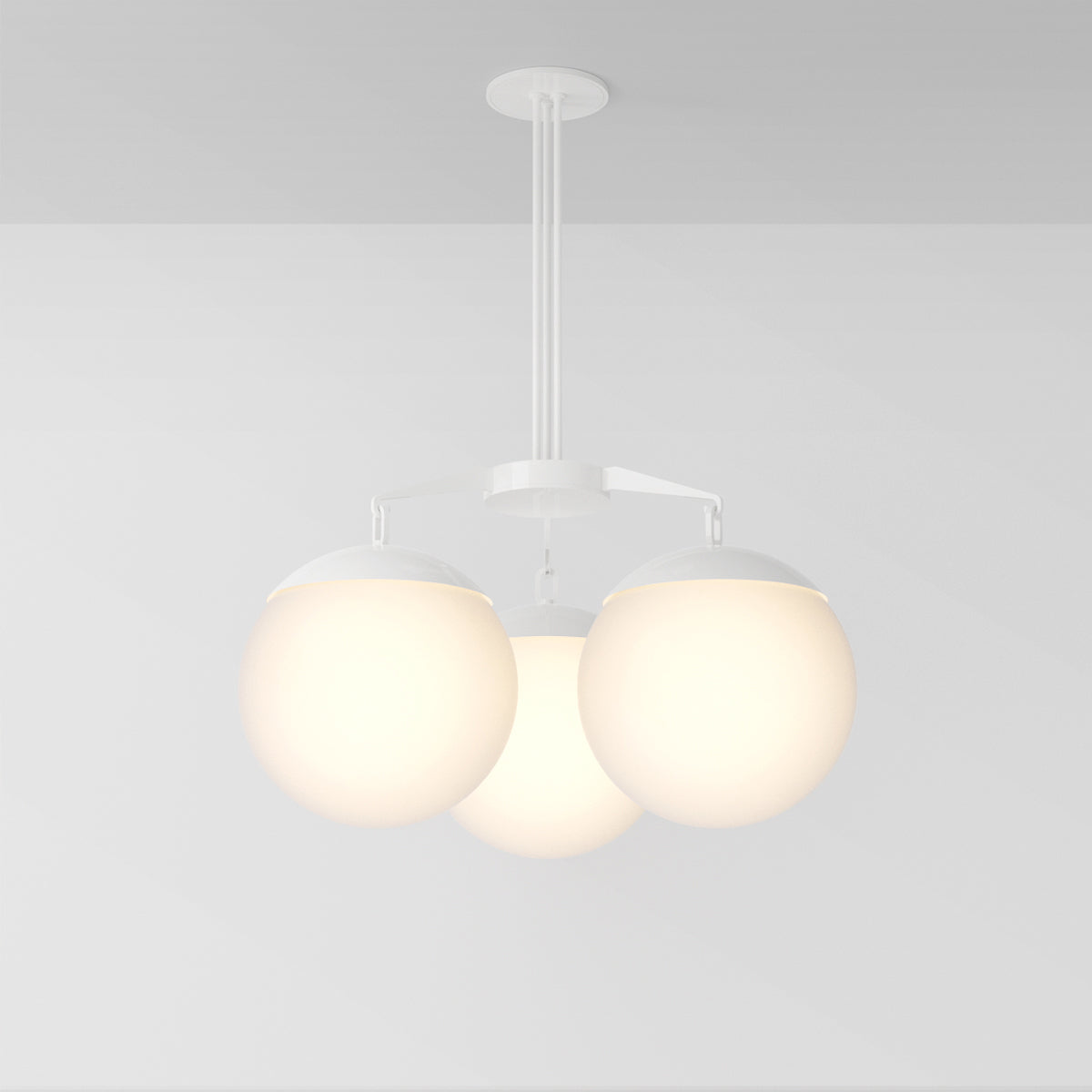 Lure 16 Chandelier in Matte White Opal Glass Chandeliers