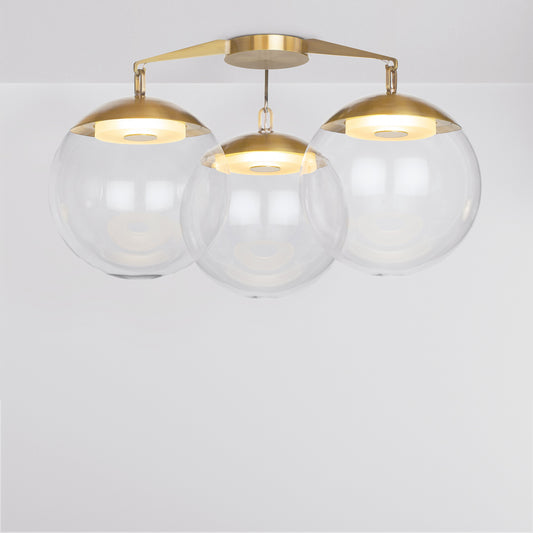 Lure Flush 16 Ceiling Light in Brass Clear Glass Flush Mounts