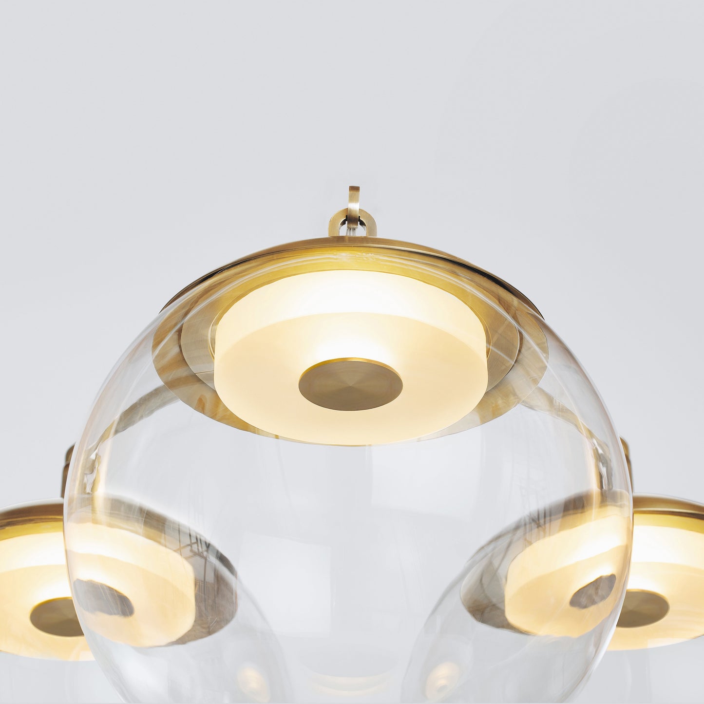 Lure Flush 16 Ceiling Light in Brass Clear Glass Flush Mounts