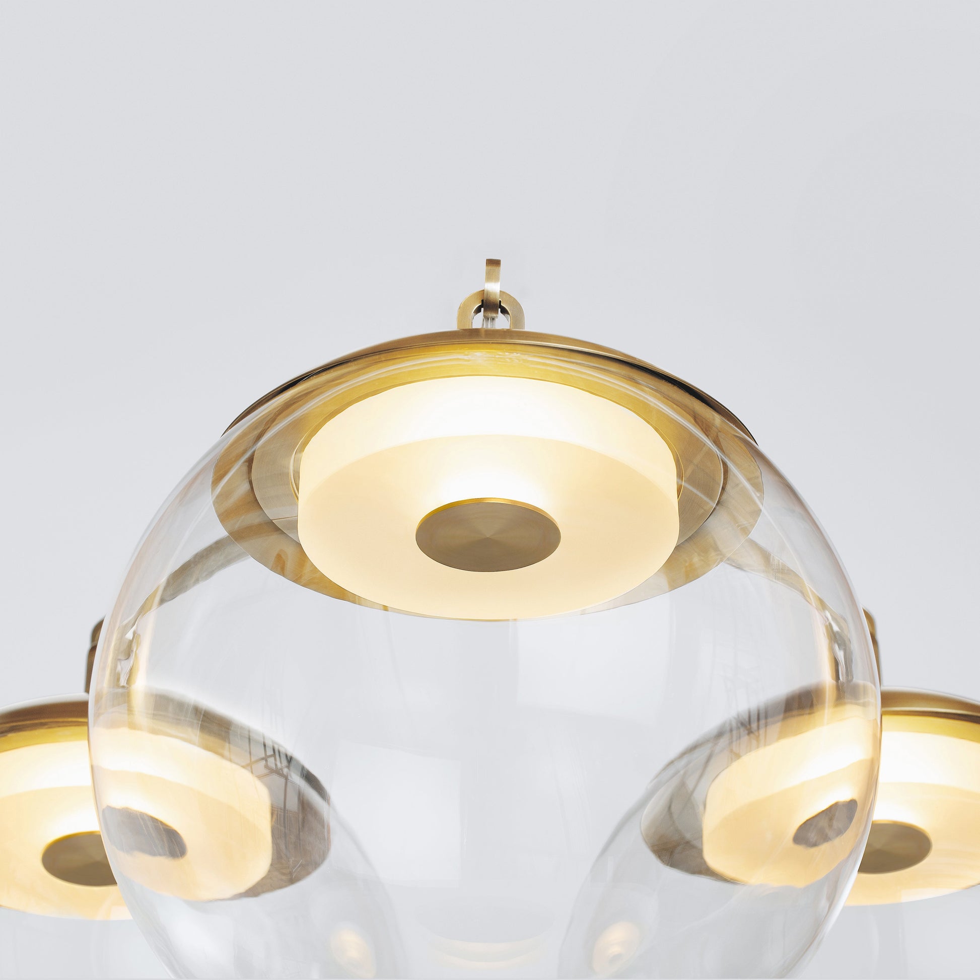 Lure Flush 16 Ceiling Light in Brass Clear Glass Flush Mounts