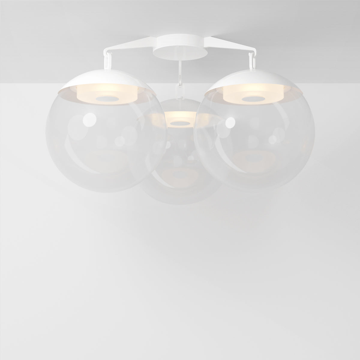 Lure Flush 16 Ceiling Light in Matte White Clear Glass Flush Mounts