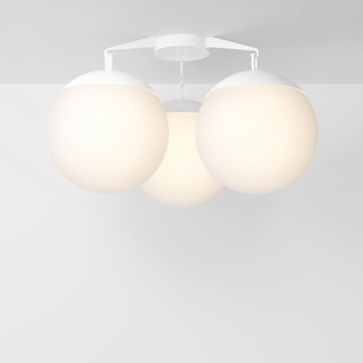 Lure Flush 16 Ceiling Light in Matte White Opal Glass Flush Mounts