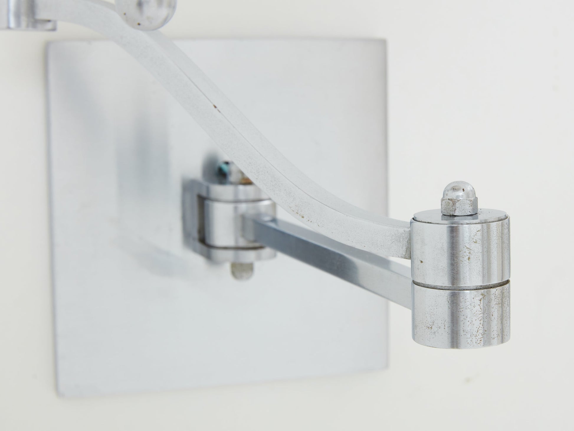 Maison Charles Pair of Brushed Steel Adjustable Swing-Arm Sconces 1960 Sconces