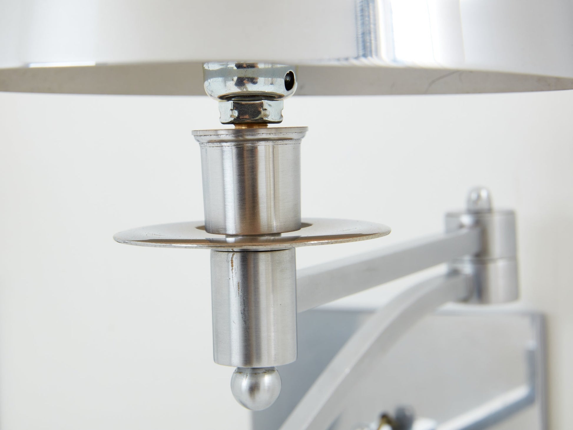 Maison Charles Pair of Brushed Steel Adjustable Swing-Arm Sconces 1960 Sconces