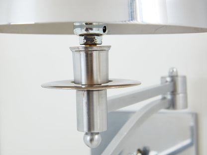 Maison Charles Pair of Brushed Steel Adjustable Swing-Arm Sconces 1960 Sconces