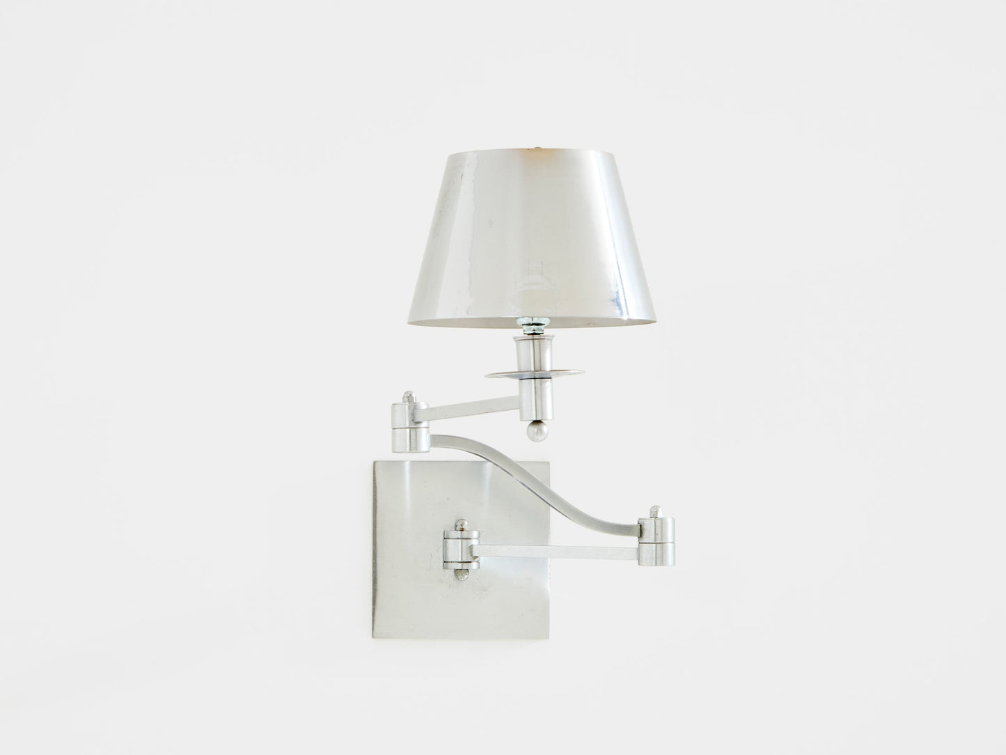 Maison Charles Single Brushed Steel Adjustable Swing-Arm Sconce 1960s Sconces