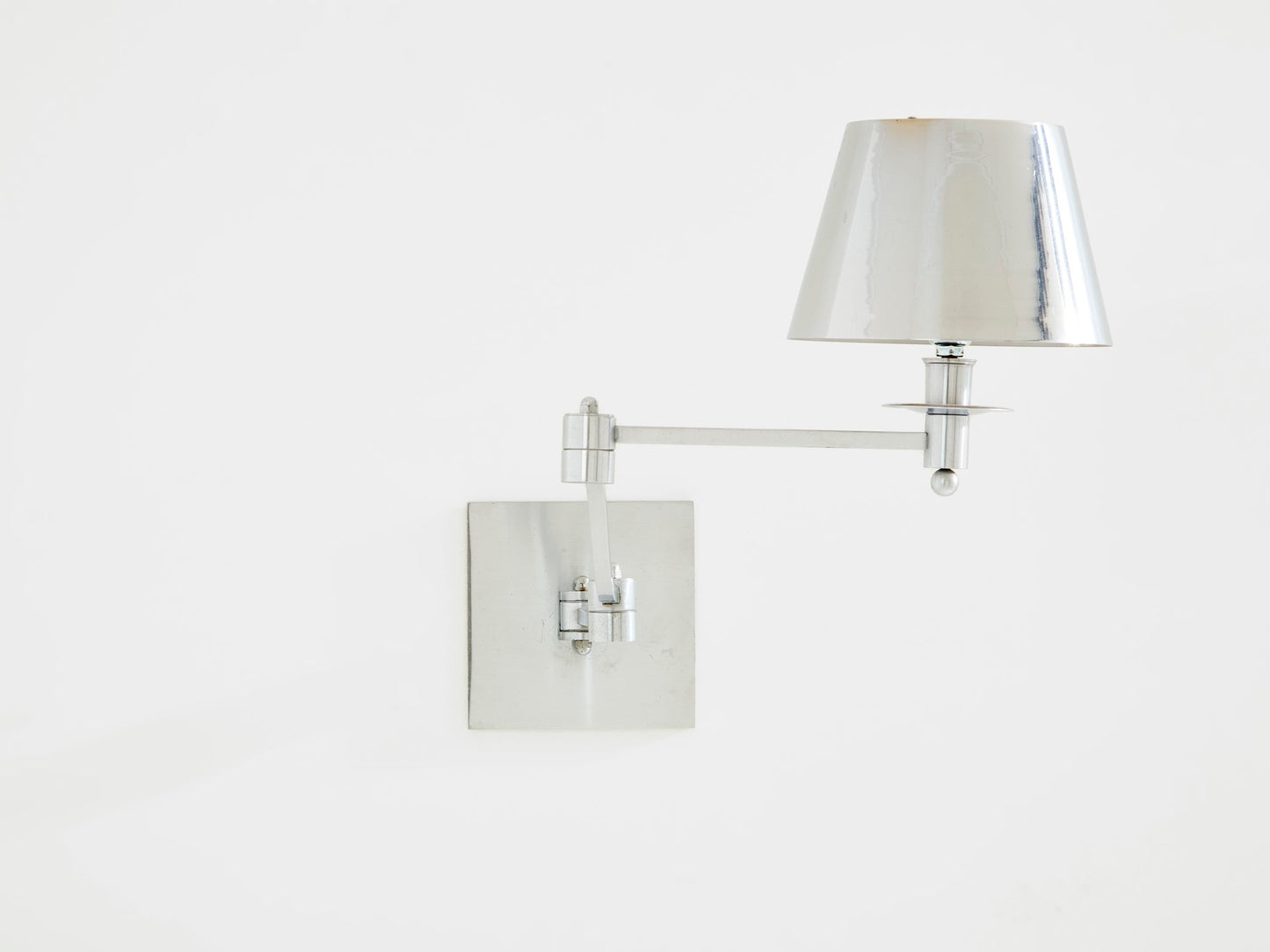 Maison Charles Single Brushed Steel Adjustable Swing-Arm Sconce 1960s Sconces