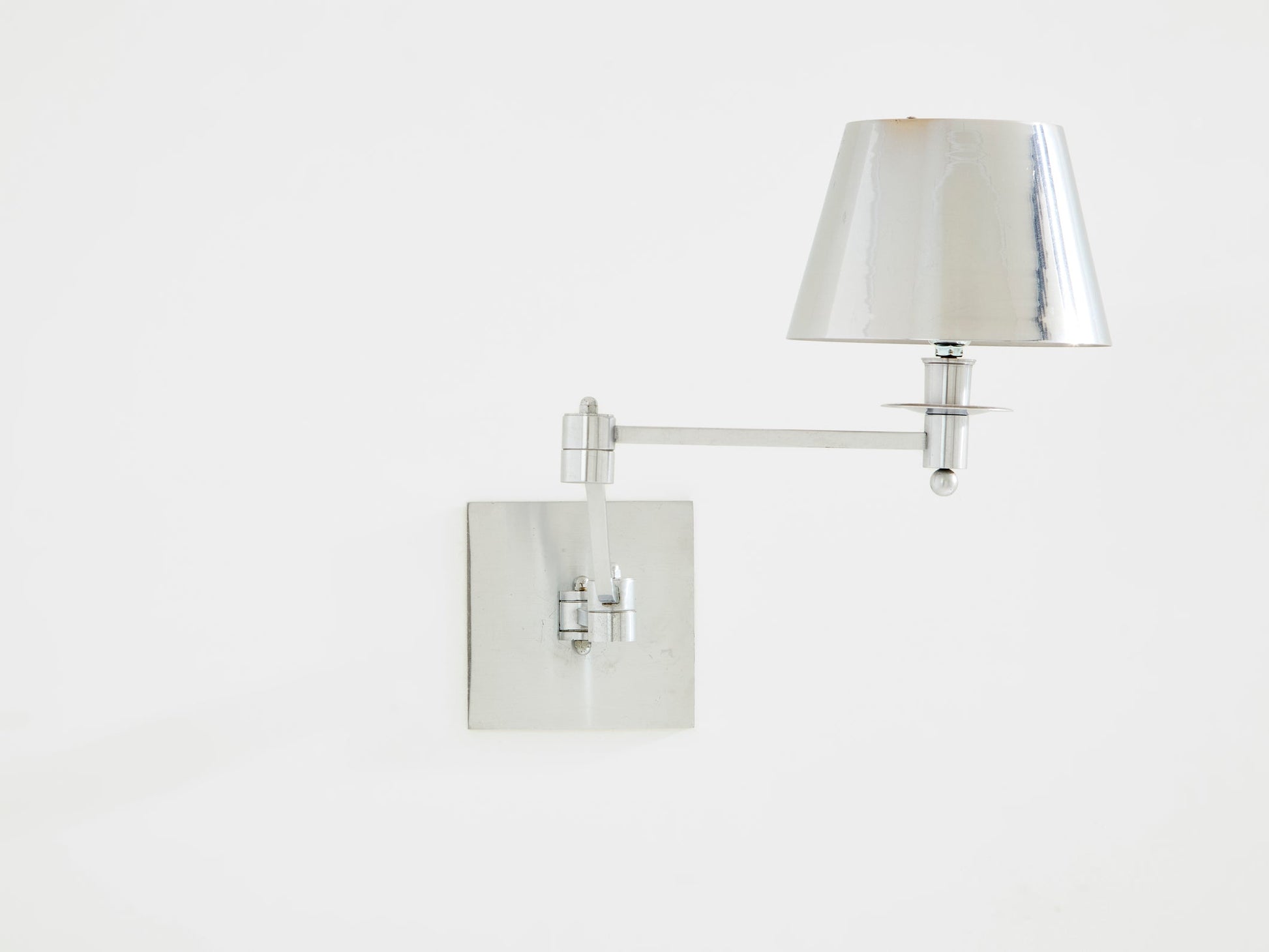 Maison Charles Single Brushed Steel Adjustable Swing-Arm Sconce 1960s Sconces