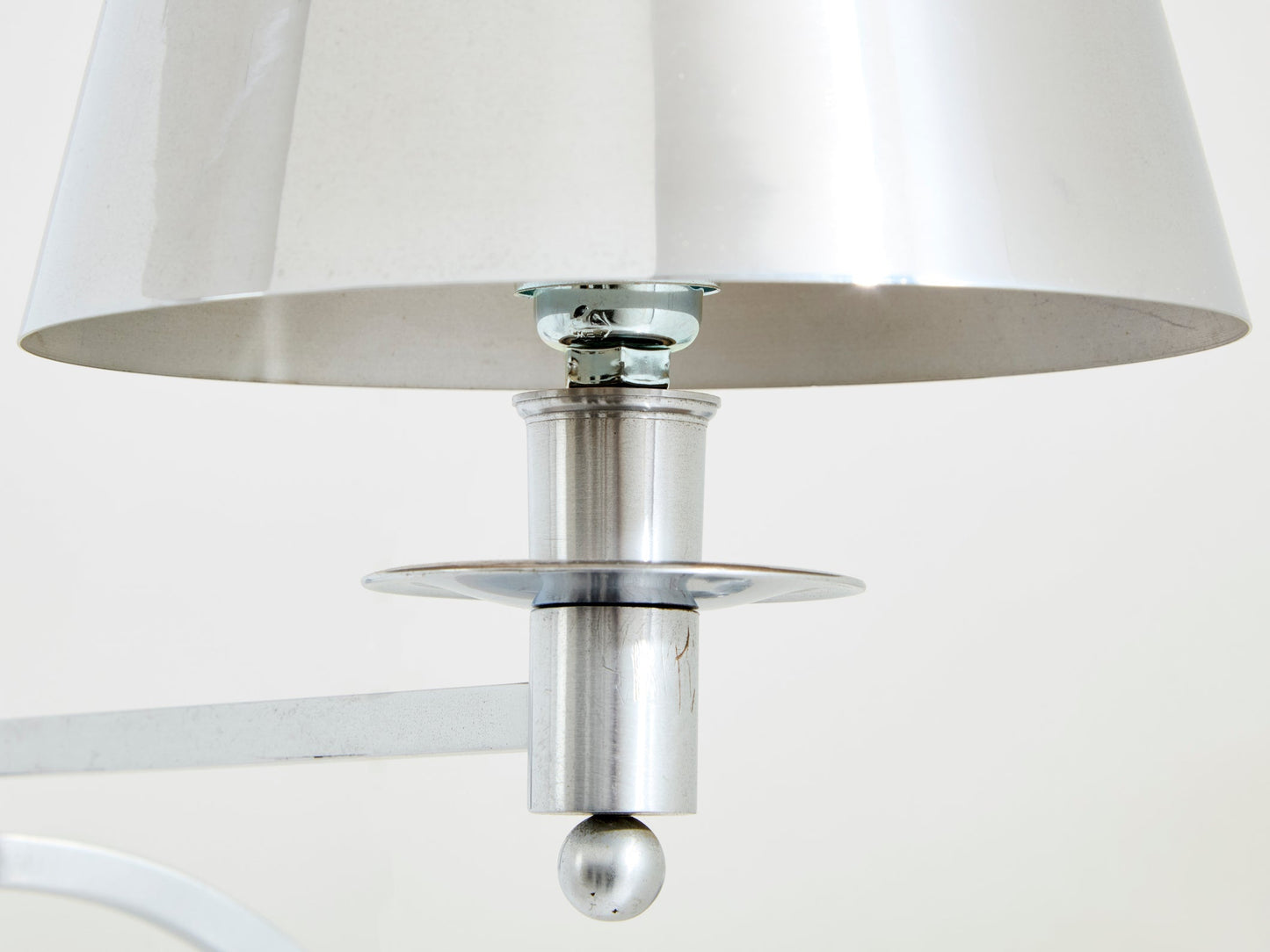 Maison Charles Single Brushed Steel Adjustable Swing-Arm Sconce 1960s Sconces