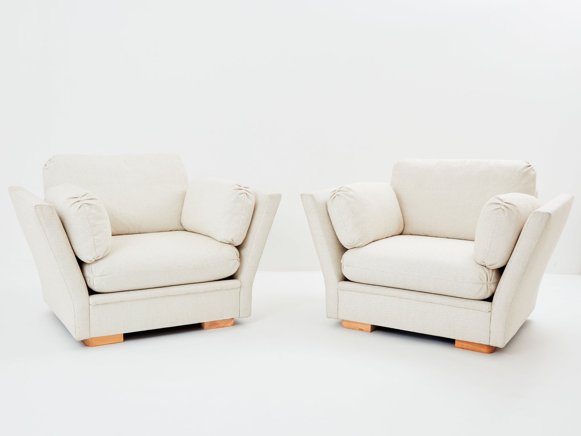 Maison Jansen Neoclassical Pair of Armchairs, Reupholstered 1960s Chairs