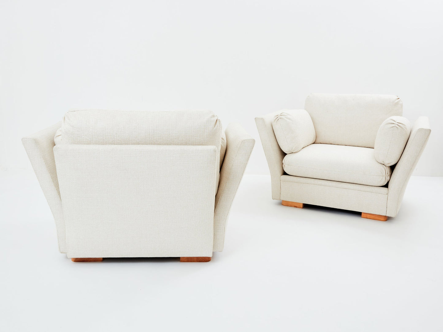 Maison Jansen Neoclassical Pair of Armchairs, Reupholstered 1960s Chairs