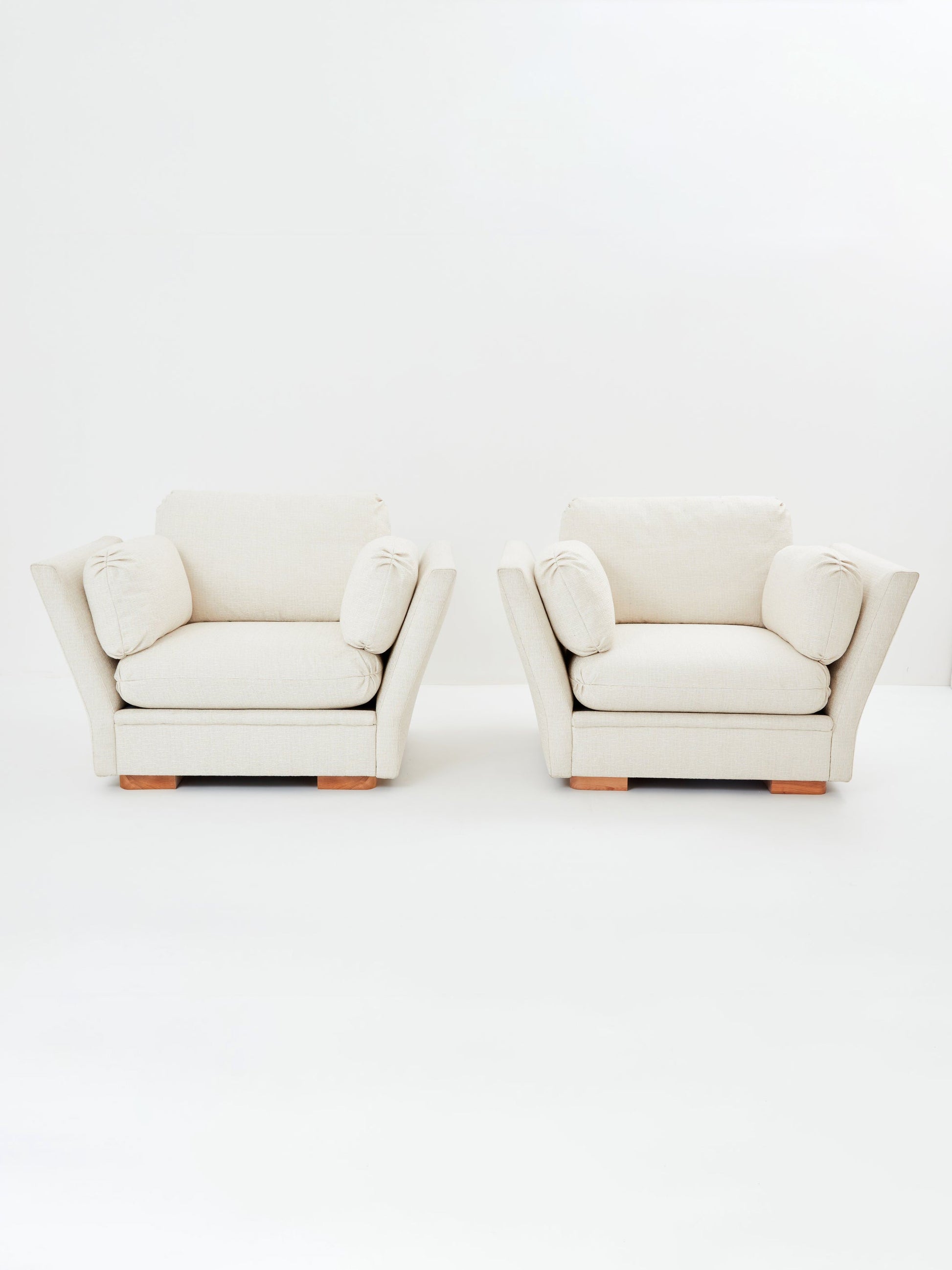 Maison Jansen Neoclassical Pair of Armchairs, Reupholstered 1960s Chairs
