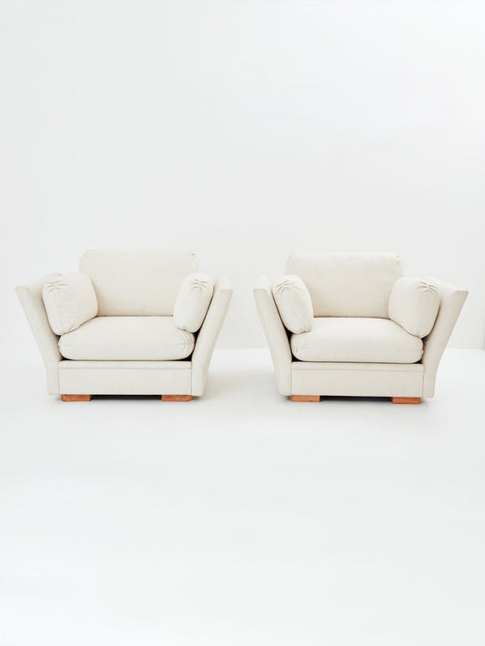 Maison Jansen Neoclassical Pair of Armchairs, Reupholstered 1960s Chairs