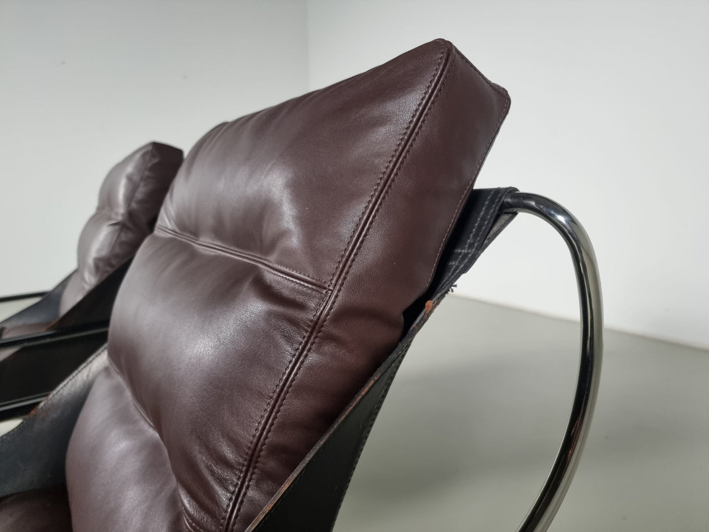 Marco Zanuso Maggiolina Lounge Chairs in Brown and Black Leather Chairs