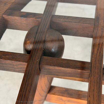 Mario Quarti Attribuited Raised Coffee Table in Solid Chestnut and Glass, 1940s Coffee Tables
