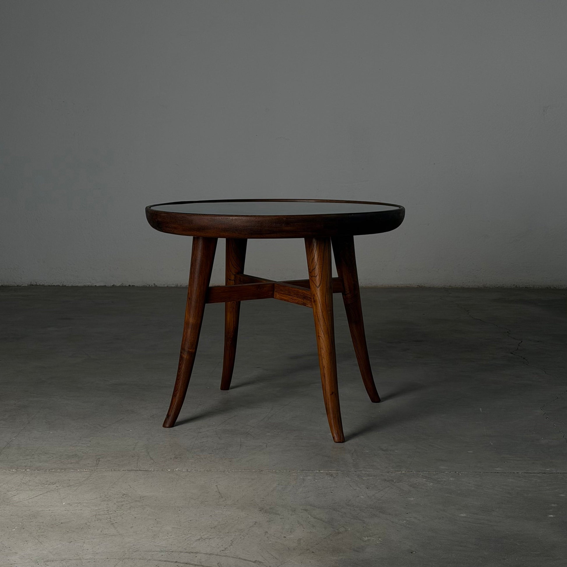 Mario Quarti Attribuited Raised Coffee Table in Solid Chestnut and Glass, 1940s Coffee Tables
