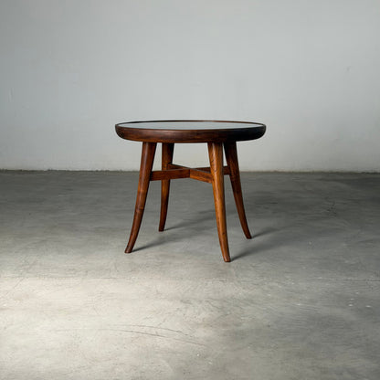 Mario Quarti Attribuited Raised Coffee Table in Solid Chestnut and Glass, 1940s Coffee Tables