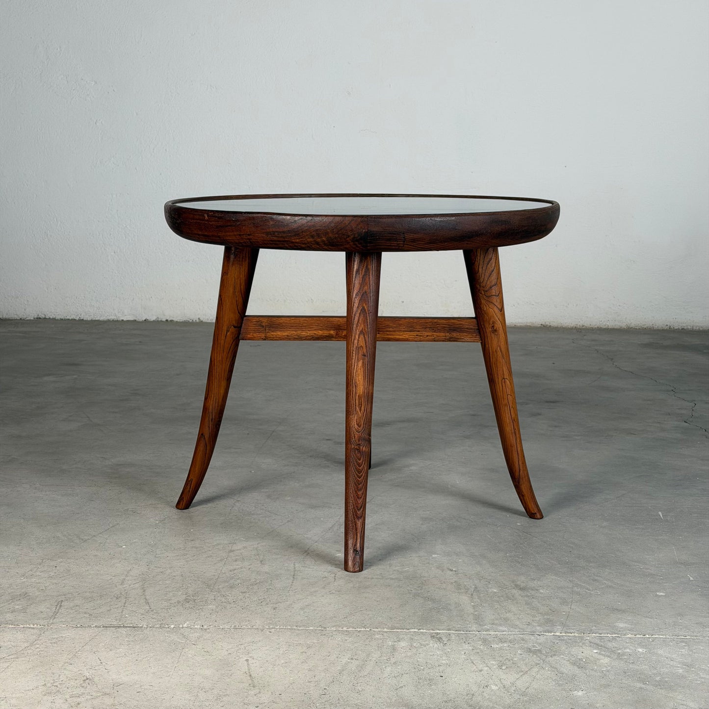 Mario Quarti Attribuited Raised Coffee Table in Solid Chestnut and Glass, 1940s Coffee Tables