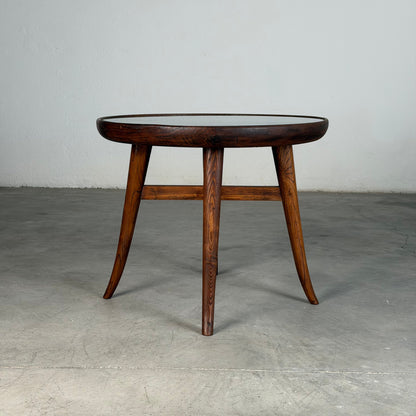 Mario Quarti Attribuited Raised Coffee Table in Solid Chestnut and Glass, 1940s Coffee Tables