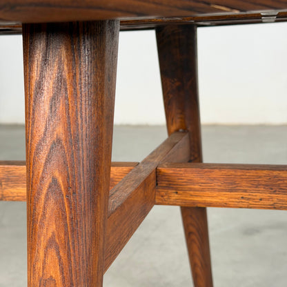Mario Quarti Attribuited Raised Coffee Table in Solid Chestnut and Glass, 1940s Coffee Tables