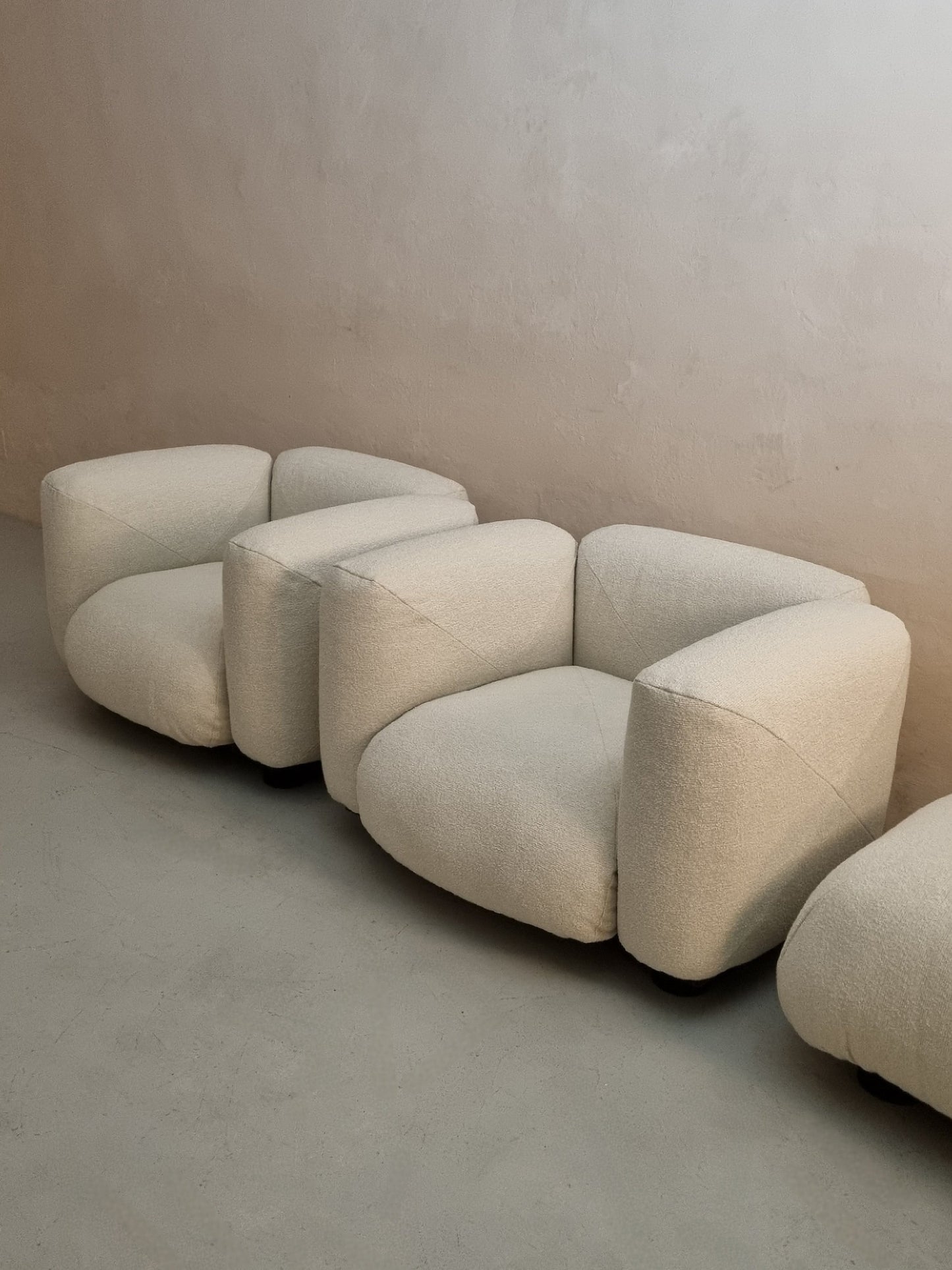 Marius Armchairs and Pouf by Mario Marenco for Arflex, 1971 Chairs