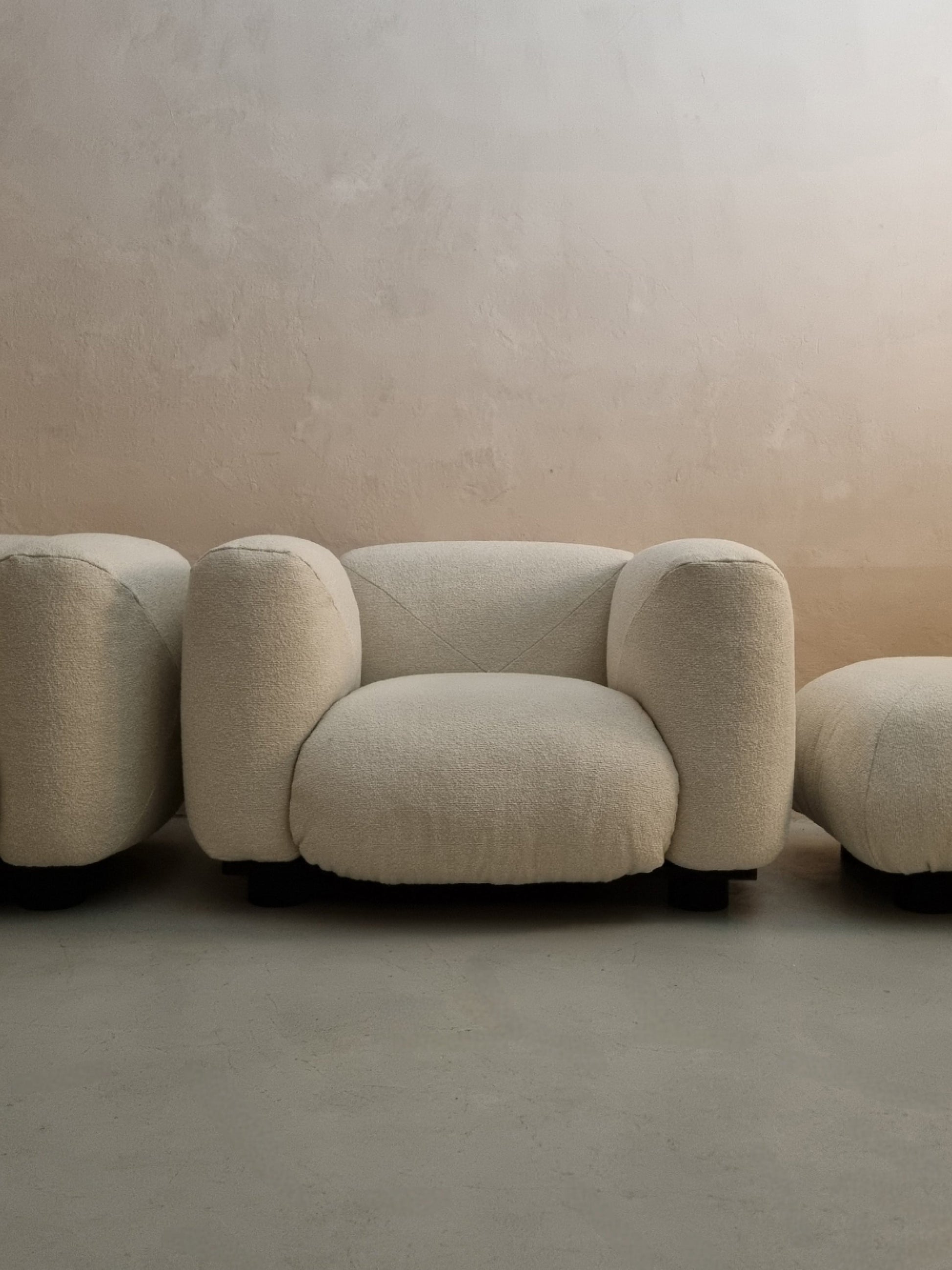 Marius Armchairs and Pouf by Mario Marenco for Arflex, 1971 Chairs