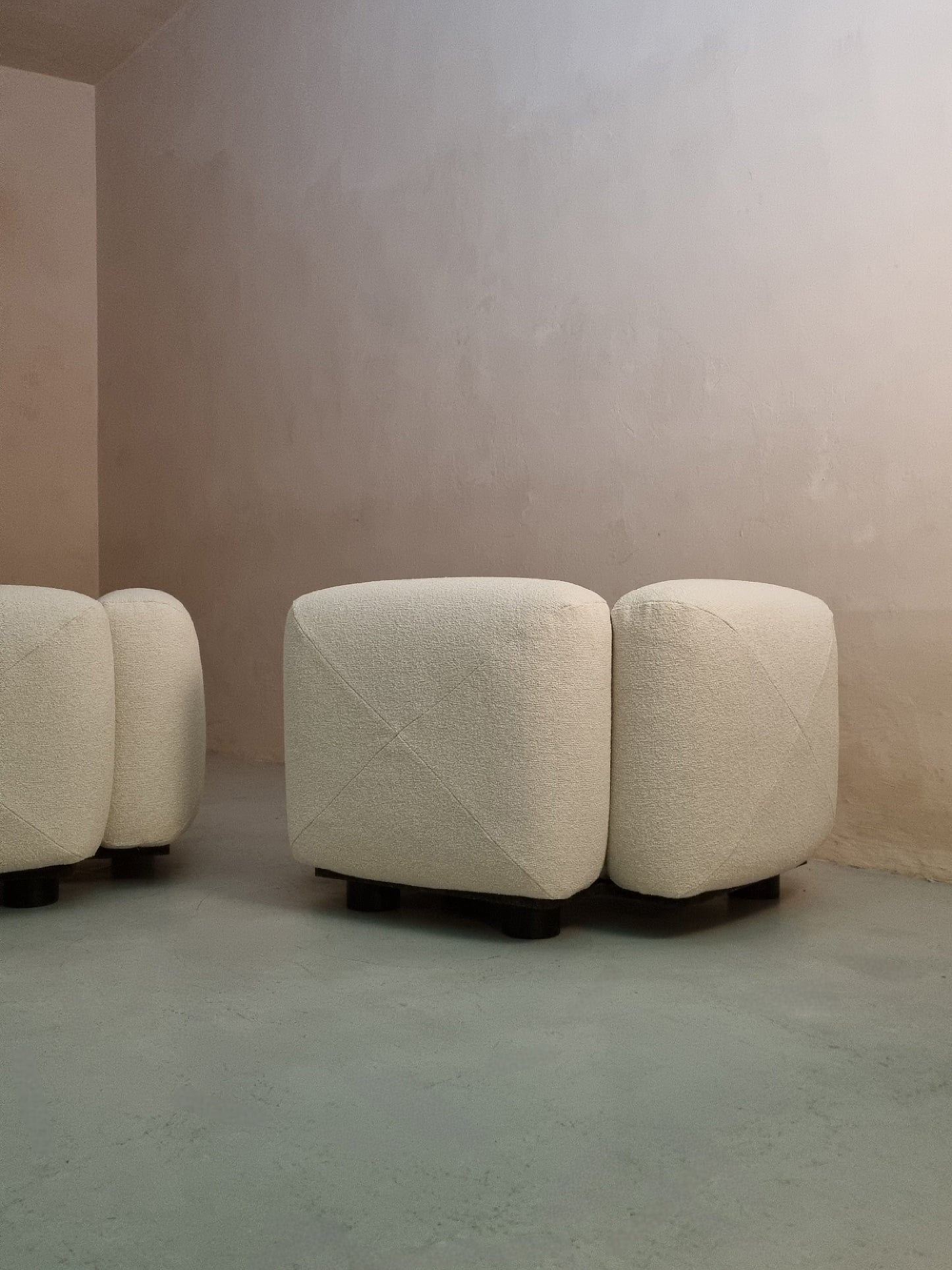 Marius Armchairs and Pouf by Mario Marenco for Arflex, 1971 Chairs