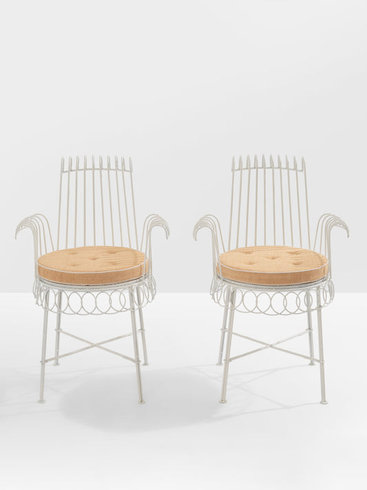 Mathieu Mategot Pair of Cap D'Ail Chairs, 1950s Chairs
