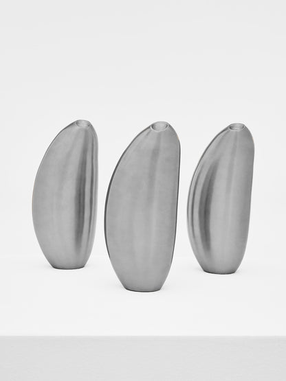 Matte Silver Puddle Candleholder Candle Holders