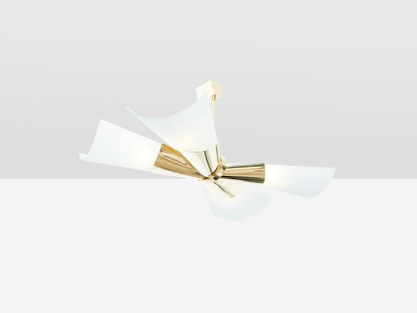 Max Ingrand for Fontana Arte Brass Opalin Glass Chandelier 1955 Chandeliers