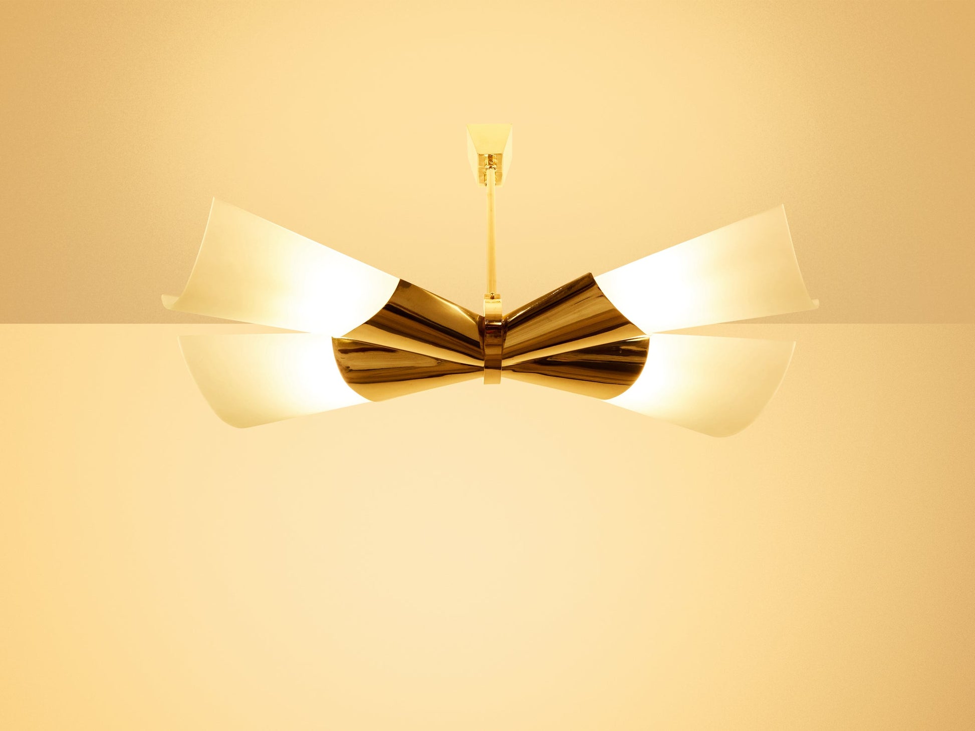 Max Ingrand for Fontana Arte Brass Opalin Glass Chandelier 1955 Chandeliers