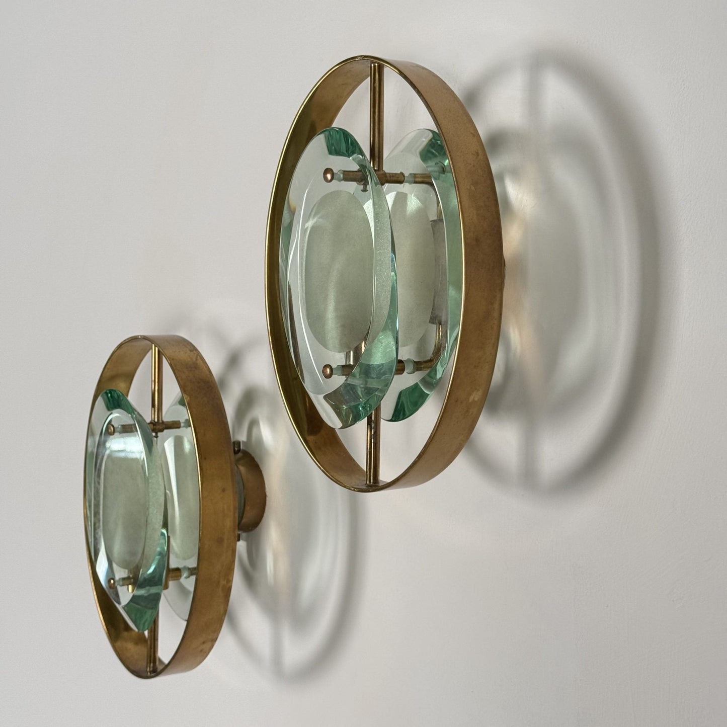 Pair of "Micro" Lamps by Max Ingrand for Fontana Arte, 1950s Sconces