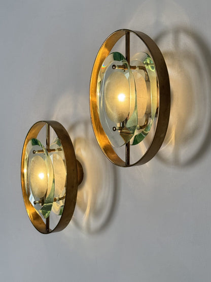 Pair of "Micro" Lamps by Max Ingrand for Fontana Arte, 1950s Sconces