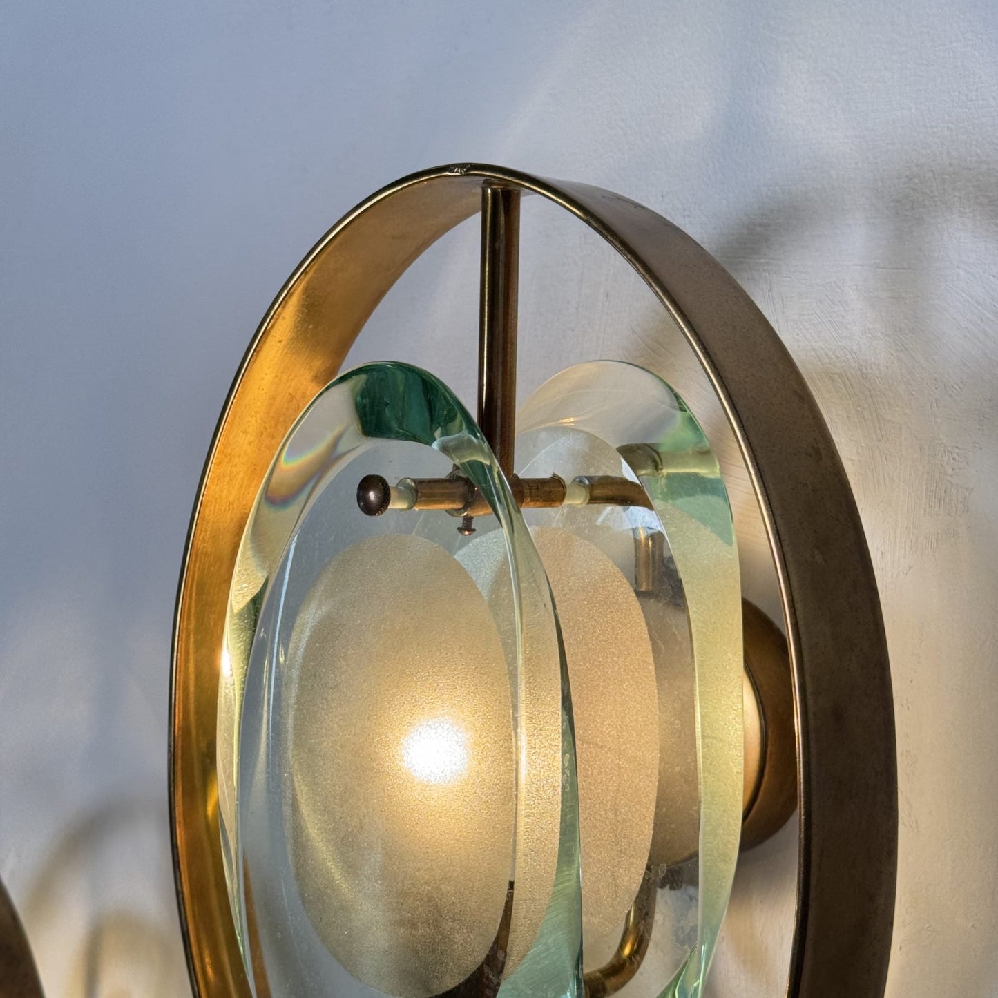 Pair of "Micro" Lamps by Max Ingrand for Fontana Arte, 1950s Sconces