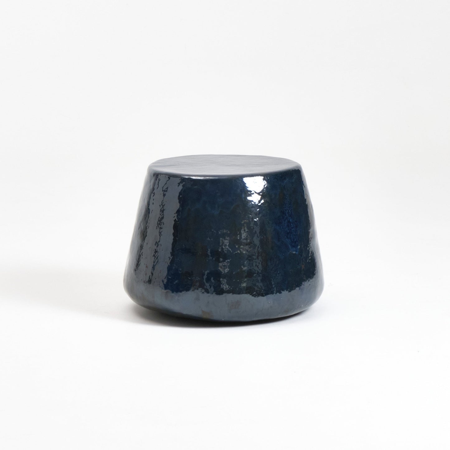 Medium Ceramic Table in Blue Gasoline End Tables