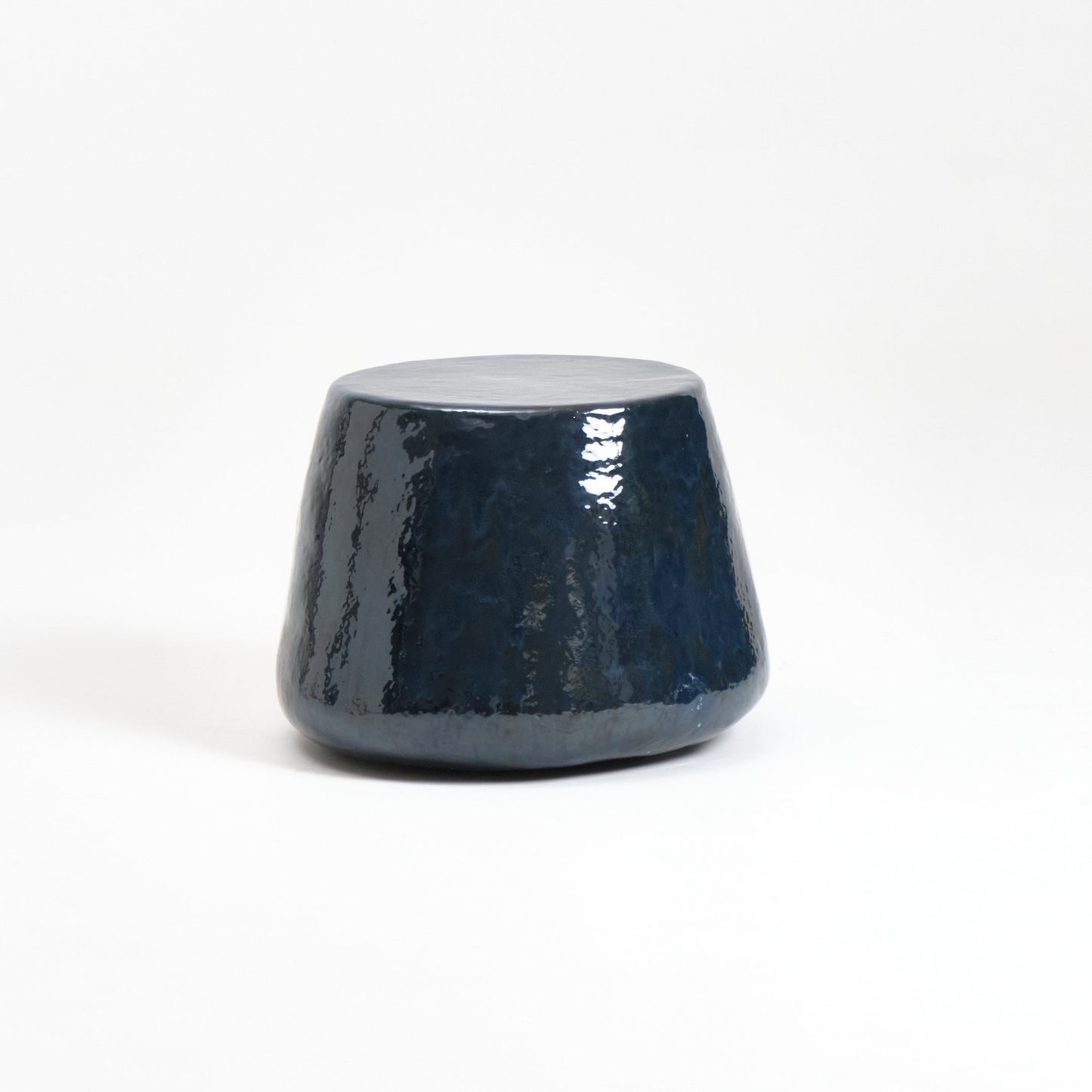Medium Ceramic Table in Blue Gasoline End Tables