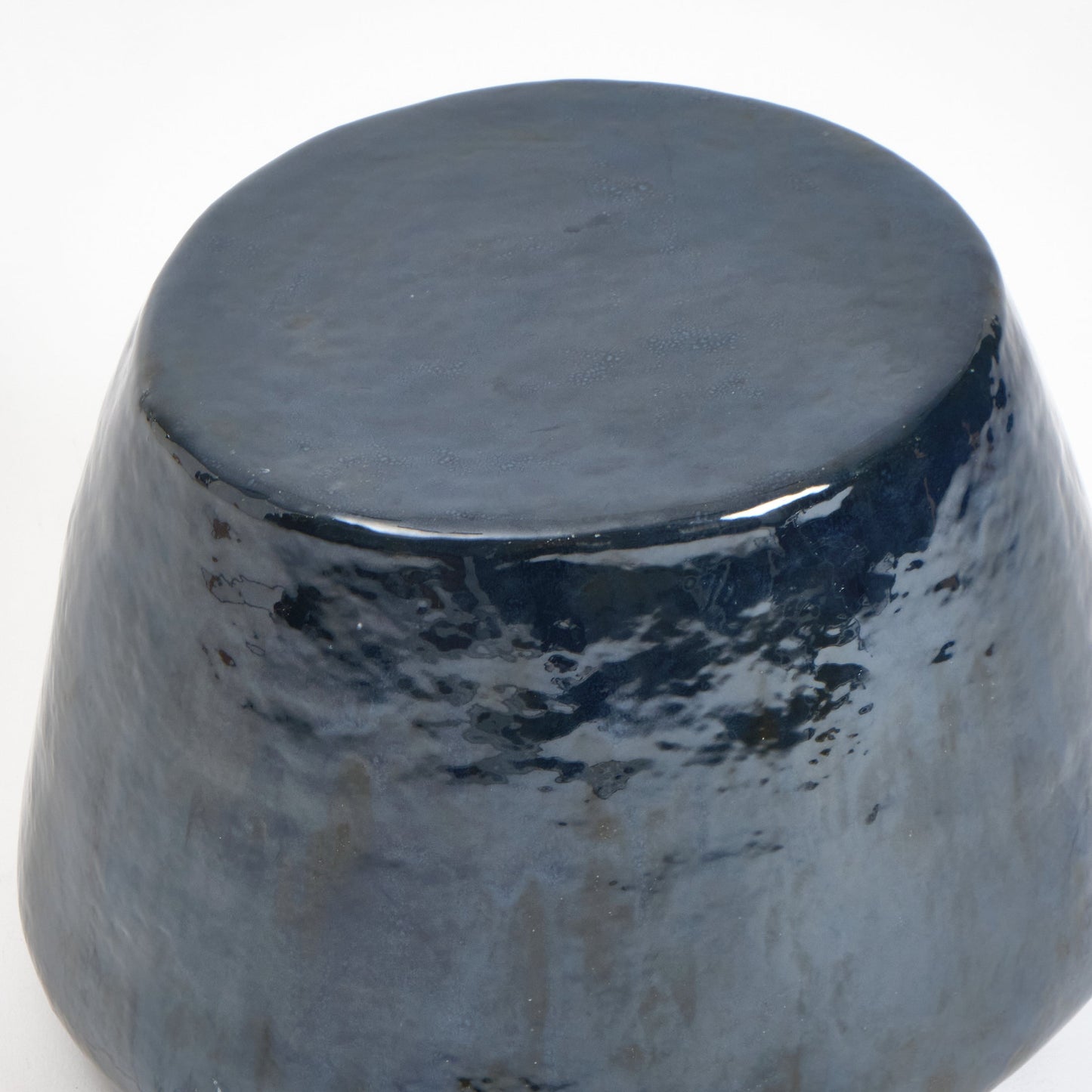 Medium Ceramic Table in Blue Gasoline End Tables