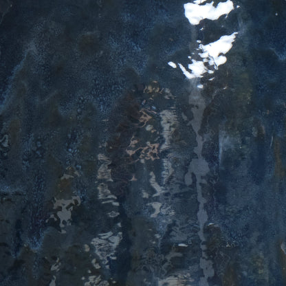 Medium Ceramic Table in Blue Gasoline End Tables