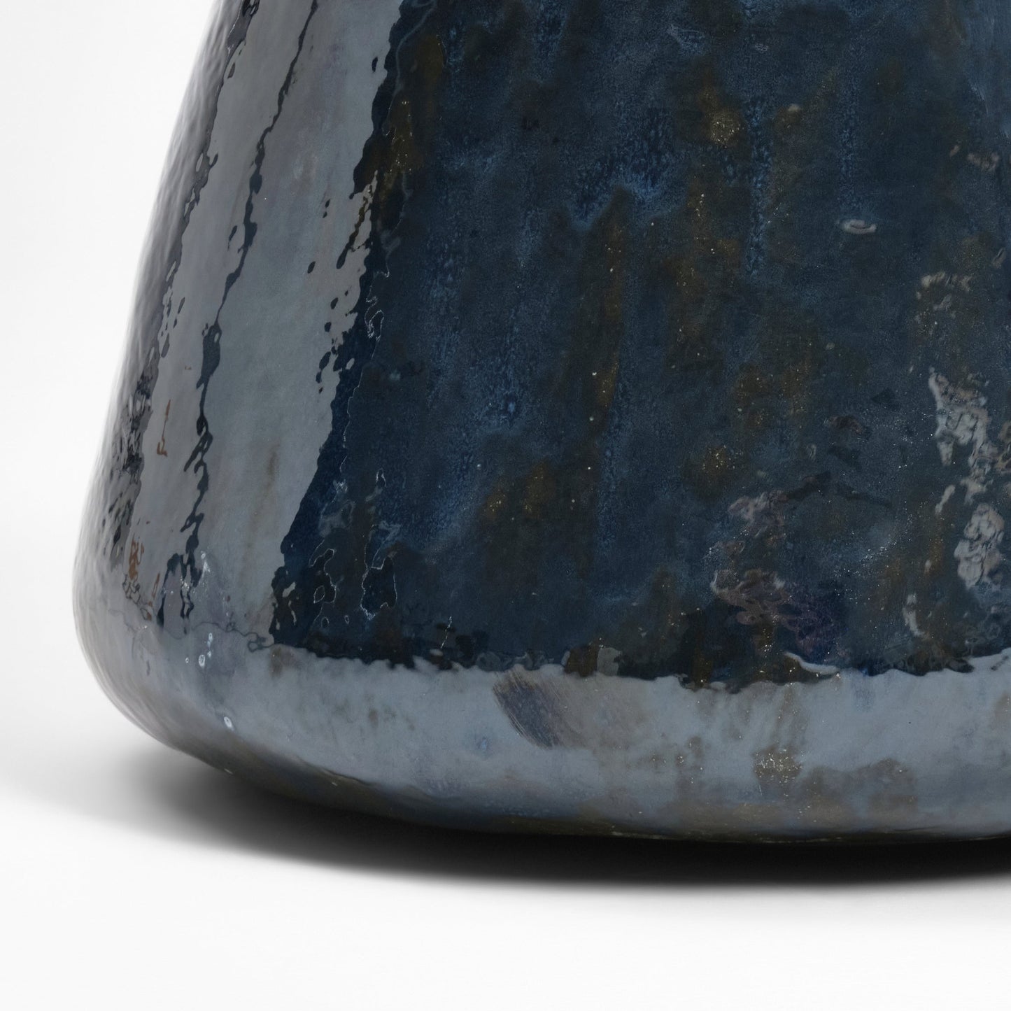 Medium Ceramic Table in Blue Gasoline End Tables