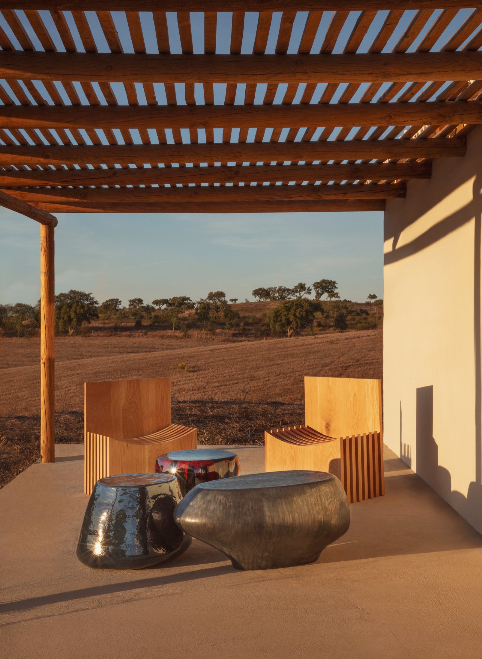 Medium Ceramic Table in Blue Gasoline End Tables