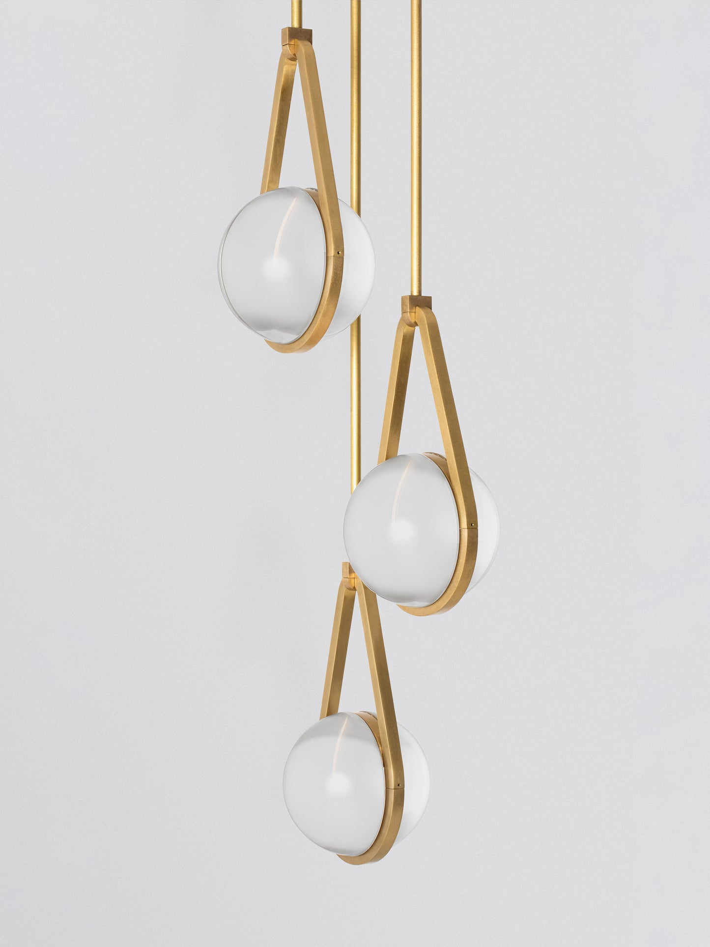 Melo Trio Pendant Light in Brass Clear Shade Pendant Lights