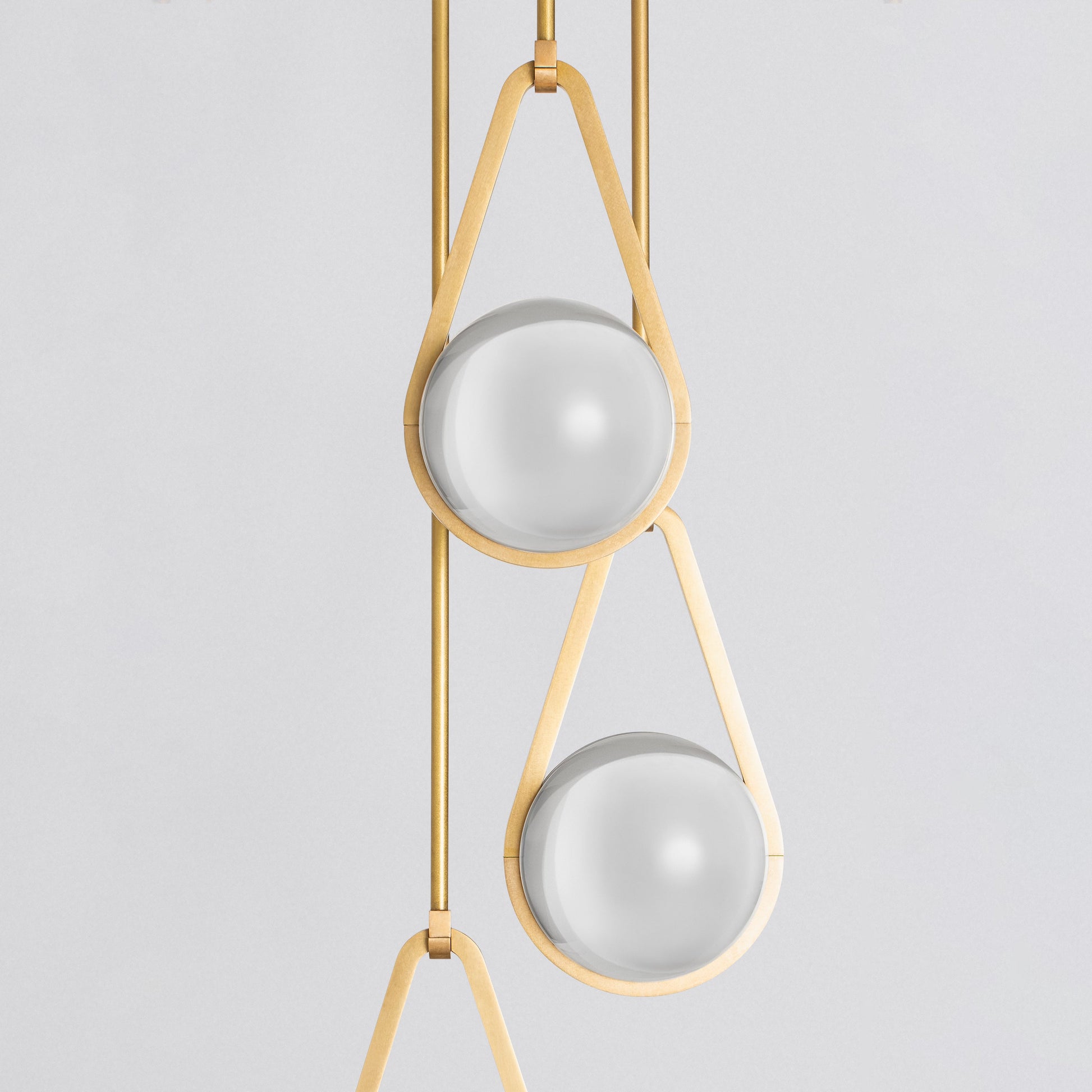 Melo Trio Pendant Light in Brass Clear Shade Pendant Lights