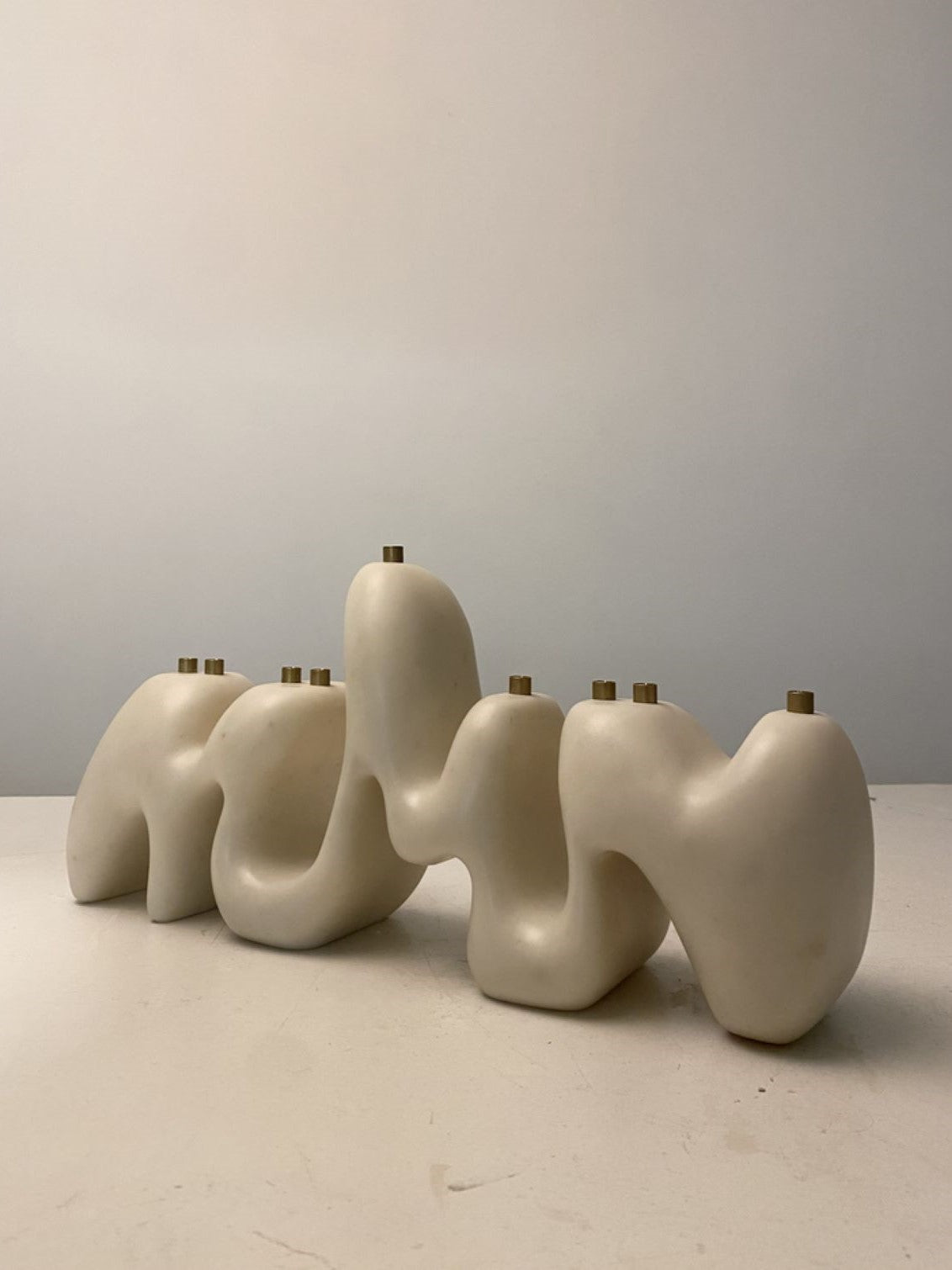 Menorah Sculpture II by Hannah Polskin - Marble Stone Composite