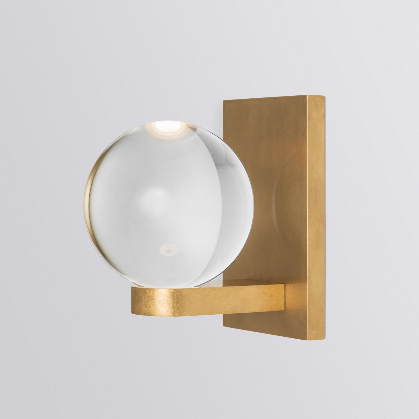 Mini Wall Light in Aged Brass Clear Shade Sconces