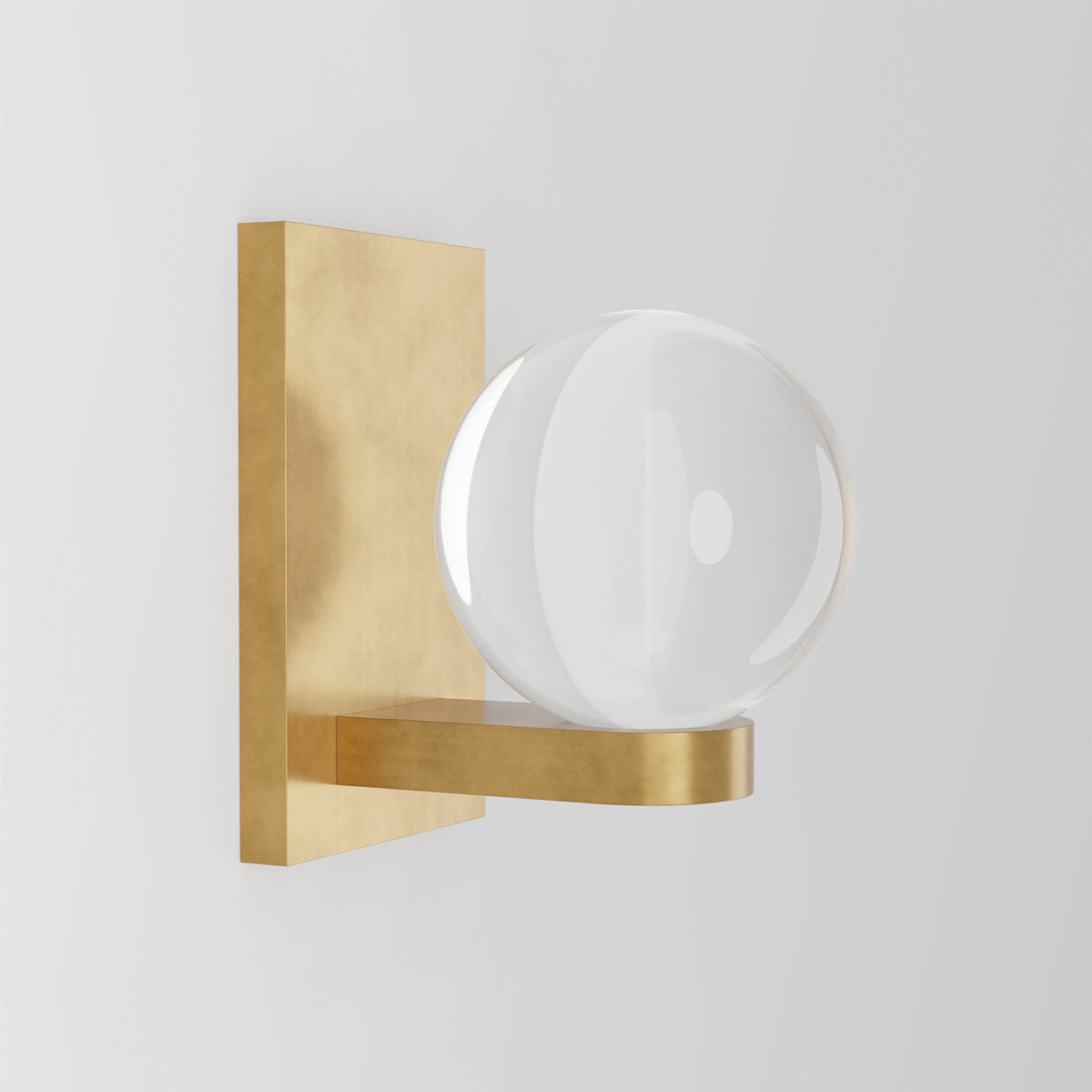 Mini Wall Light in Aged Brass Clear Shade Sconces