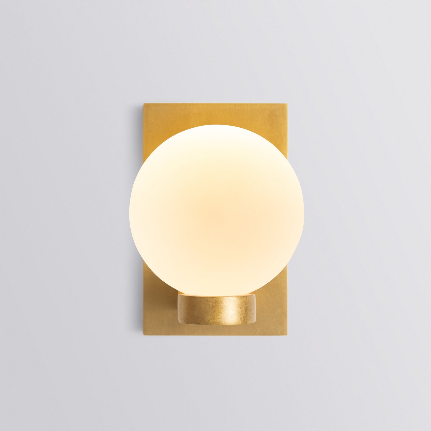 Mini Wall Light in Aged Brass Frosted Shade Sconces