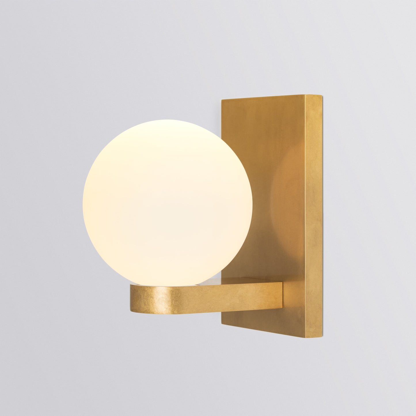 Mini Wall Light in Aged Brass Frosted Shade Sconces